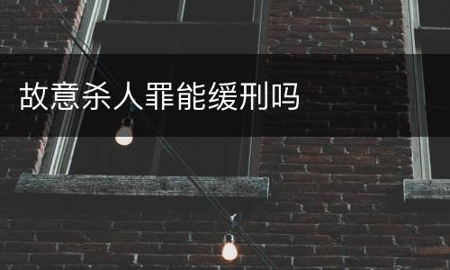 故意杀人罪能缓刑吗