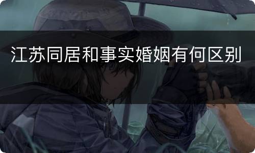 江苏同居和事实婚姻有何区别