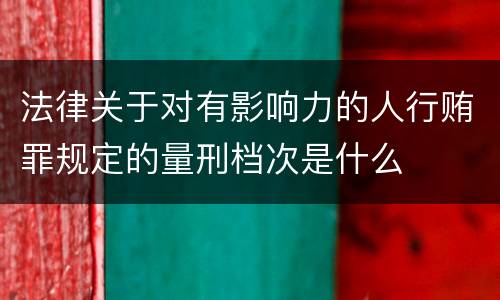 法律关于对有影响力的人行贿罪规定的量刑档次是什么