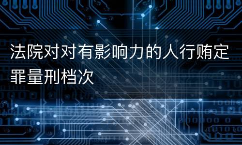 法院对对有影响力的人行贿定罪量刑档次