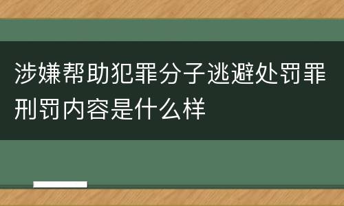 涉嫌帮助犯罪分子逃避处罚罪刑罚内容是什么样