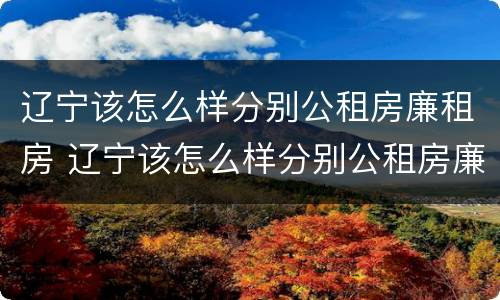 辽宁该怎么样分别公租房廉租房 辽宁该怎么样分别公租房廉租房呢