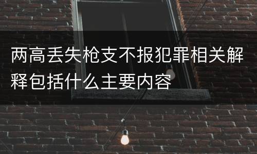 两高丢失枪支不报犯罪相关解释包括什么主要内容