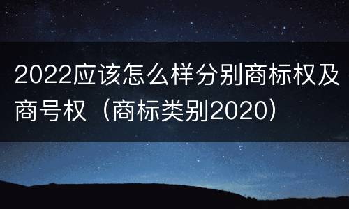 2022应该怎么样分别商标权及商号权（商标类别2020）