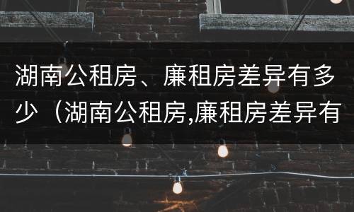 湖南公租房、廉租房差异有多少（湖南公租房,廉租房差异有多少）
