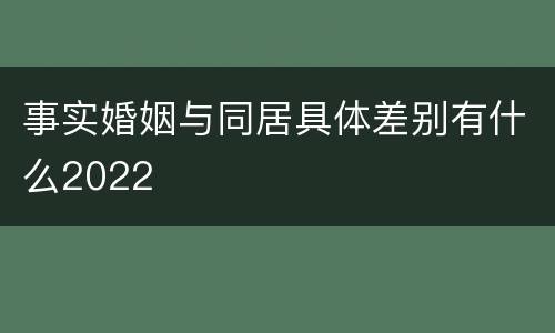 事实婚姻与同居具体差别有什么2022
