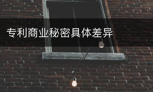 专利商业秘密具体差异
