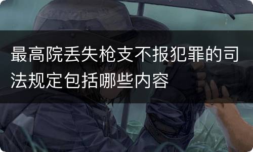 最高院丢失枪支不报犯罪的司法规定包括哪些内容