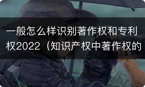 一般怎么样识别著作权和专利权2022（知识产权中著作权的概念）