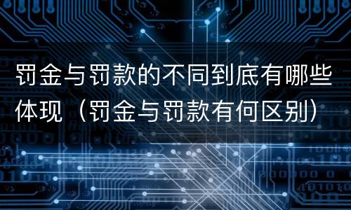 罚金与罚款的不同到底有哪些体现（罚金与罚款有何区别）