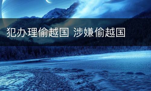 犯办理偷越国 涉嫌偷越国