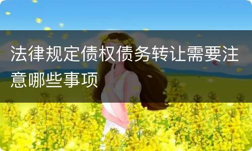 法律规定债权债务转让需要注意哪些事项