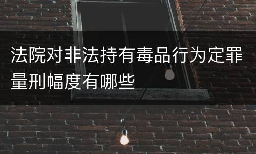 法院对非法持有毒品行为定罪量刑幅度有哪些