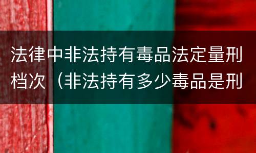 法律中非法持有毒品法定量刑档次（非法持有多少毒品是刑事犯罪）