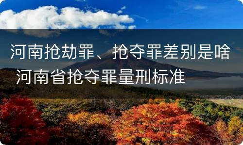 河南抢劫罪、抢夺罪差别是啥 河南省抢夺罪量刑标准