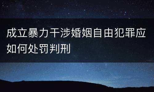 成立暴力干涉婚姻自由犯罪应如何处罚判刑
