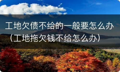 工地欠债不给的一般要怎么办（工地拖欠钱不给怎么办）