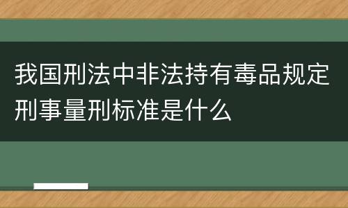 我国刑法中非法持有毒品规定刑事量刑标准是什么