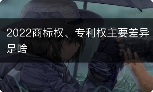 2022商标权、专利权主要差异是啥