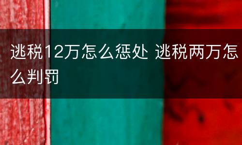 逃税12万怎么惩处 逃税两万怎么判罚