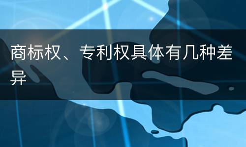 商标权、专利权具体有几种差异