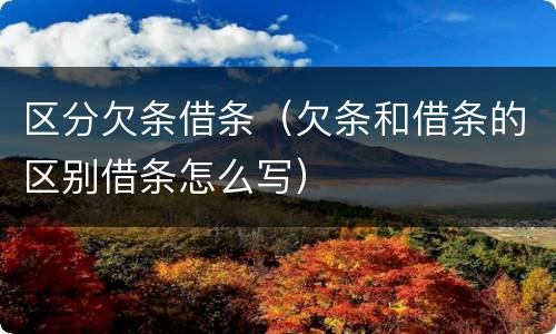 区分欠条借条（欠条和借条的区别借条怎么写）
