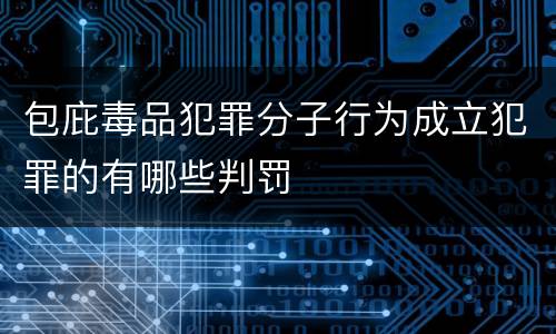 包庇毒品犯罪分子行为成立犯罪的有哪些判罚