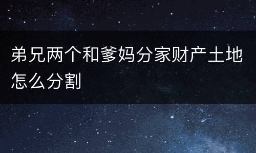 弟兄两个和爹妈分家财产土地怎么分割