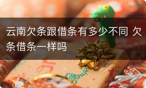 云南欠条跟借条有多少不同 欠条借条一样吗