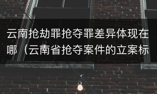 云南抢劫罪抢夺罪差异体现在哪(云南省抢夺案件的立案标准)