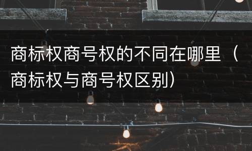 商标权商号权的不同在哪里（商标权与商号权区别）