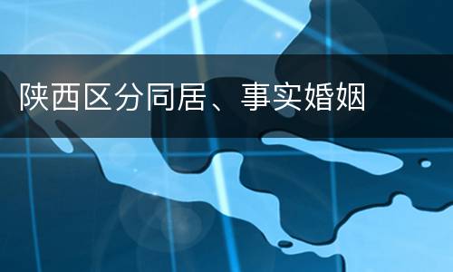 陕西区分同居、事实婚姻