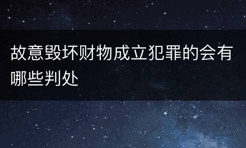 故意毁坏财物成立犯罪的会有哪些判处
