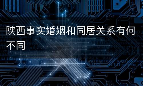 陕西事实婚姻和同居关系有何不同