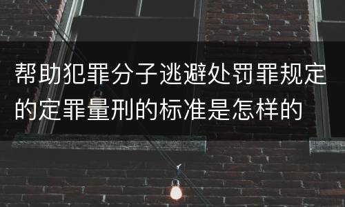 帮助犯罪分子逃避处罚罪规定的定罪量刑的标准是怎样的