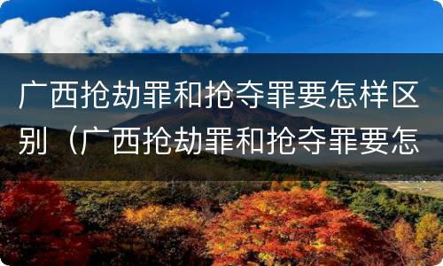 广西抢劫罪和抢夺罪要怎样区别（广西抢劫罪和抢夺罪要怎样区别判刑）