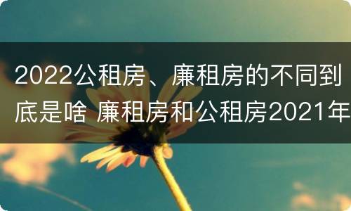 2022公租房、廉租房的不同到底是啥 廉租房和公租房2021年最新通知