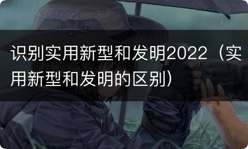 识别实用新型和发明2022（实用新型和发明的区别）