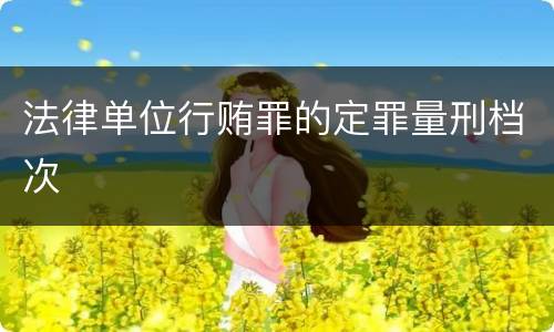 法律单位行贿罪的定罪量刑档次