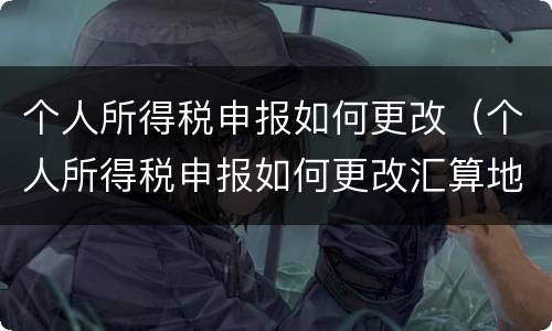 个人所得税申报如何更改（个人所得税申报如何更改汇算地）