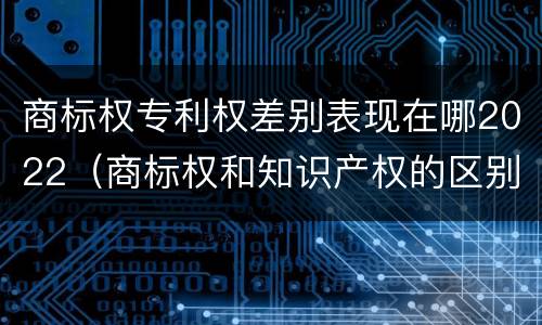 商标权专利权差别表现在哪2022（商标权和知识产权的区别）