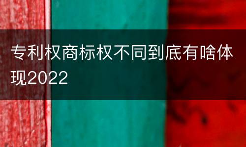 专利权商标权不同到底有啥体现2022