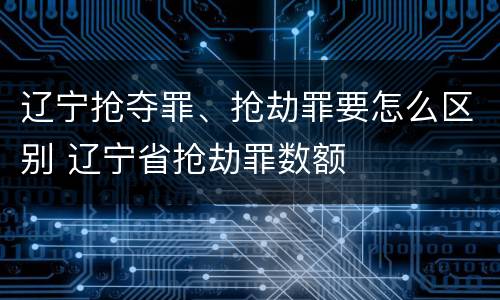 辽宁抢夺罪、抢劫罪要怎么区别 辽宁省抢劫罪数额