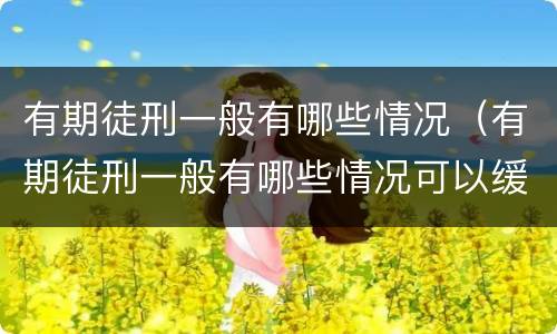 有期徒刑一般有哪些情况（有期徒刑一般有哪些情况可以缓刑）