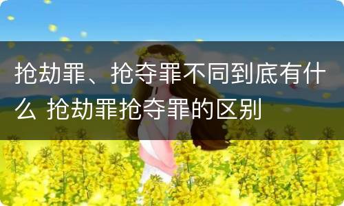 抢劫罪、抢夺罪不同到底有什么 抢劫罪抢夺罪的区别