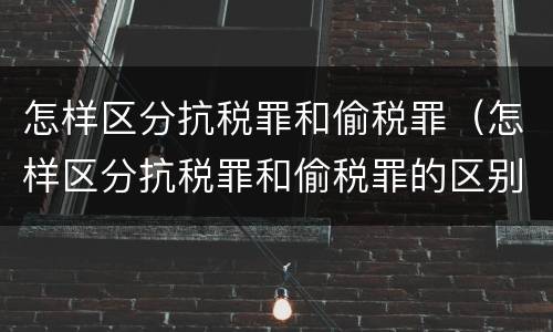 怎样区分抗税罪和偷税罪（怎样区分抗税罪和偷税罪的区别）