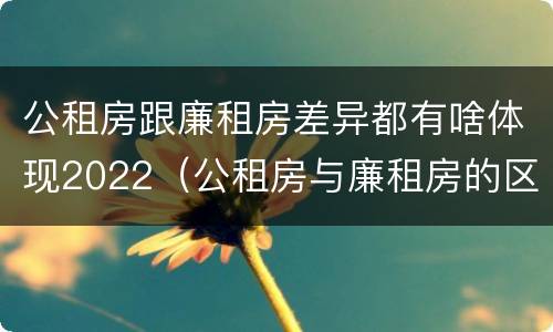 公租房跟廉租房差异都有啥体现2022（公租房与廉租房的区别都在此,别再搞错了!）