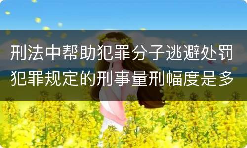 刑法中帮助犯罪分子逃避处罚犯罪规定的刑事量刑幅度是多少