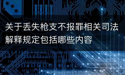 关于丢失枪支不报罪相关司法解释规定包括哪些内容