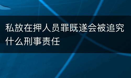 私放在押人员罪既遂会被追究什么刑事责任
